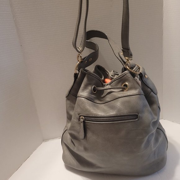 Scarleton Women's Grey Shoulder Handbag Tote Purse, Soft Vegan Leather Bag - Picture 9 of 10